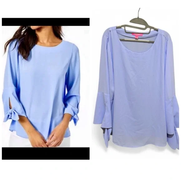 Lily Pulitzer Langston Top Periwinkle XL - Picture 2 of 11